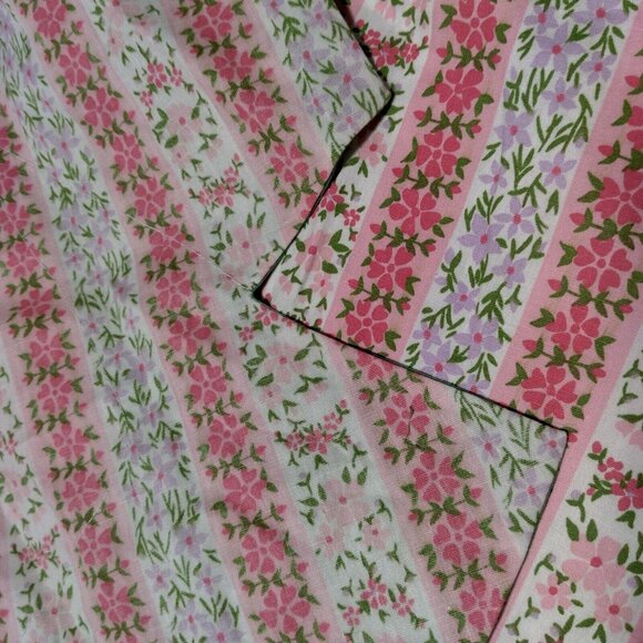 Vintage Homemade Kitchen Half Apron And Oven Mitt Pink Green Floral - Picture 15 of 15